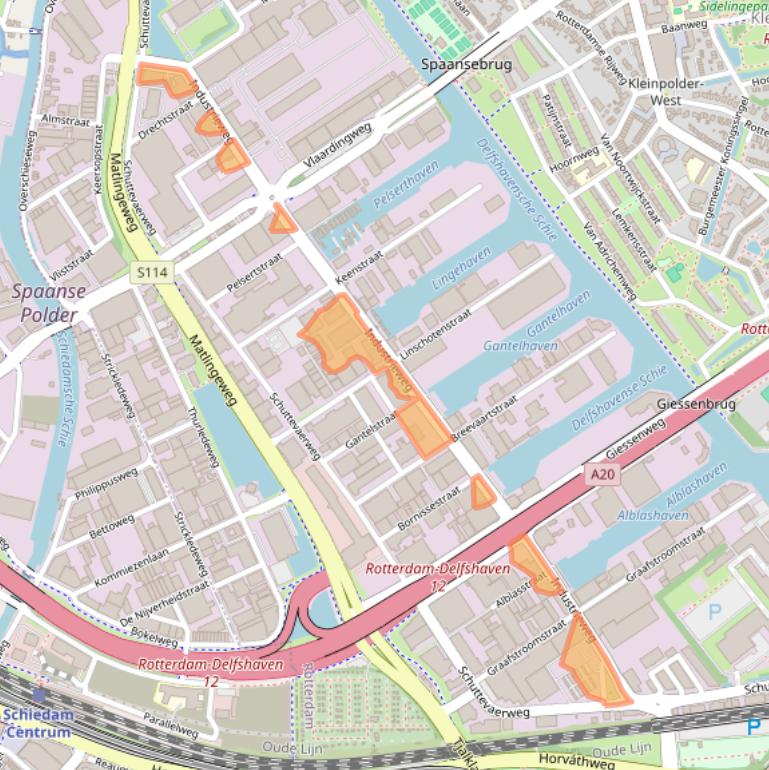 Kaart van postcodegebied 3044AS.