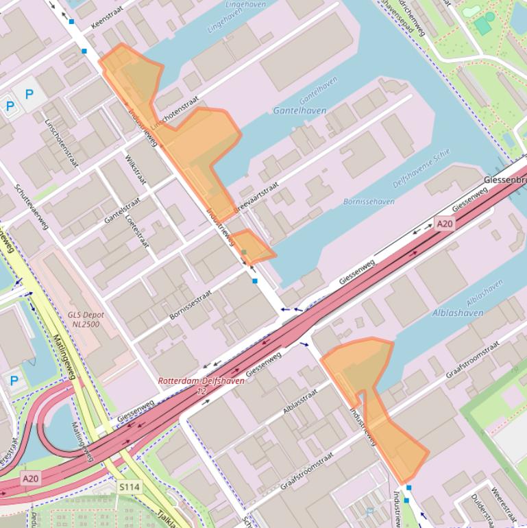 Kaart van postcodegebied 3044AT.