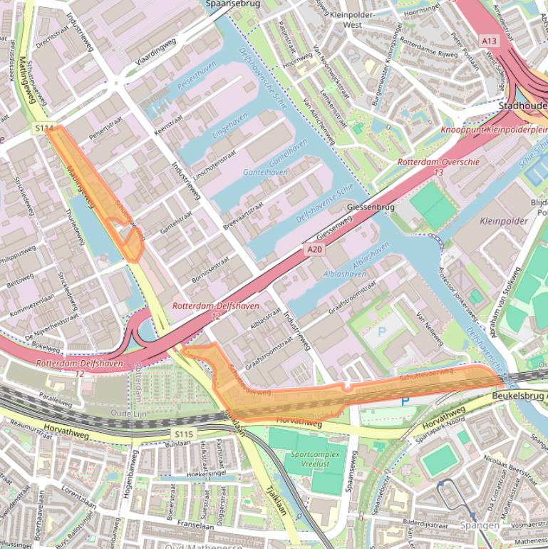 Kaart van postcodegebied 3044BA.