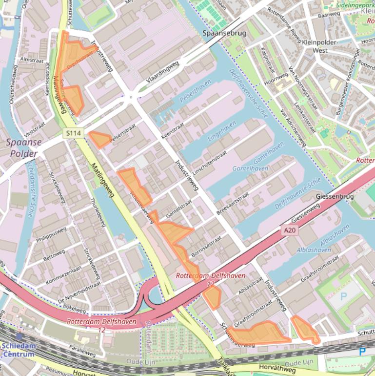 Kaart van postcodegebied 3044BB.