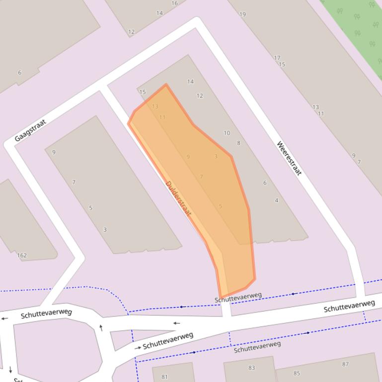 Kaart van postcodegebied 3044BD.