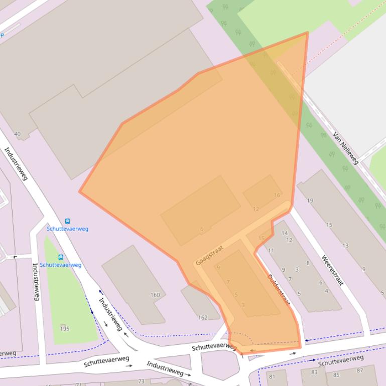 Kaart van postcodegebied 3044BE.