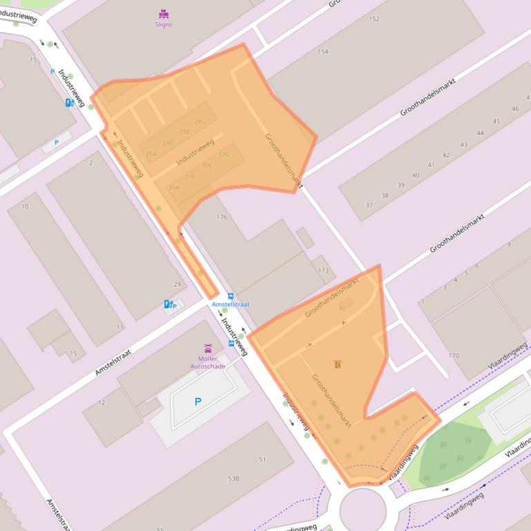 Kaart van postcodegebied 3044CB.