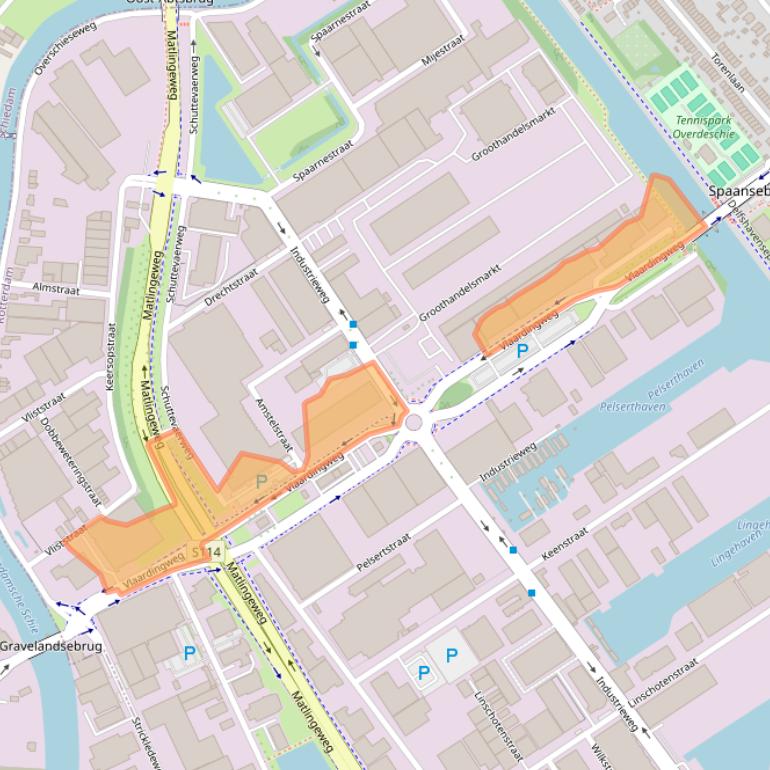 Kaart van postcodegebied 3044CJ.