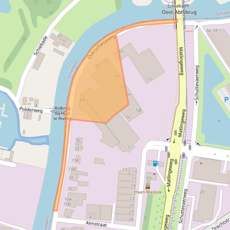 Kaart van postcodegebied 3044EG.