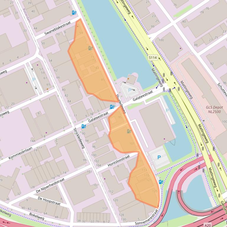 Kaart van postcodegebied 3044ER.