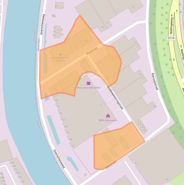 Kaart van postcodegebied 3044ET.