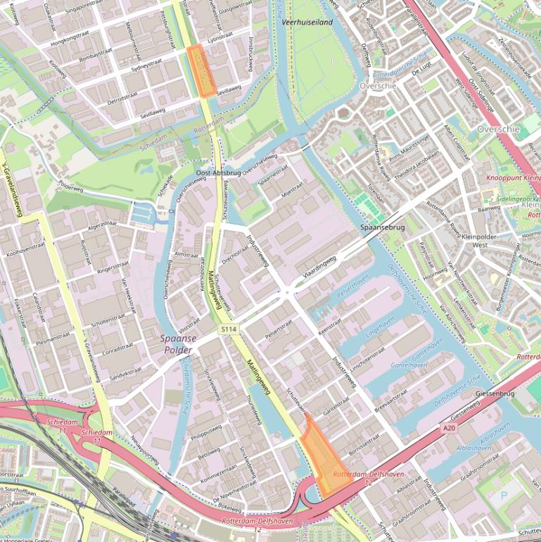 Kaart van postcodegebied 3044EW.