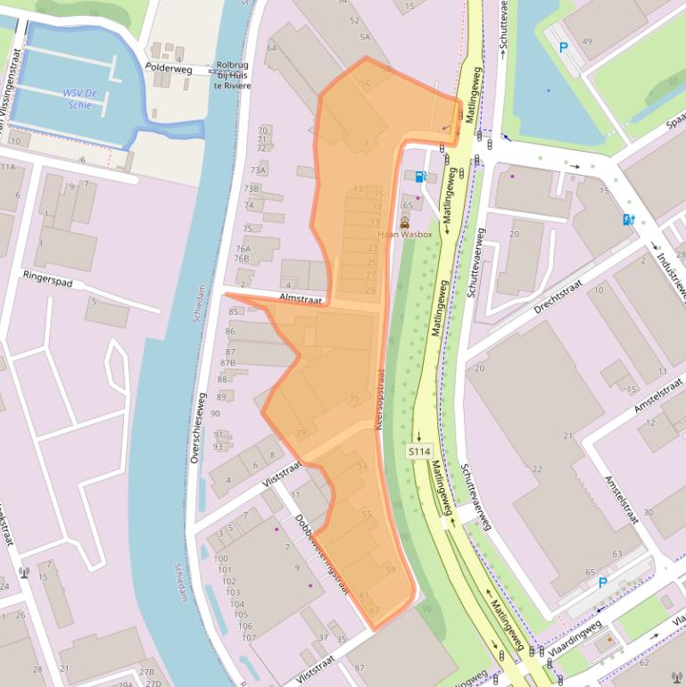 Kaart van postcodegebied 3044EX.