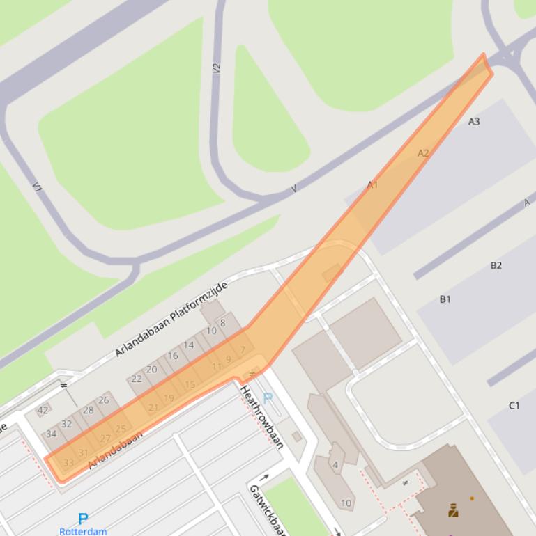 Kaart van postcodegebied 3045AA.