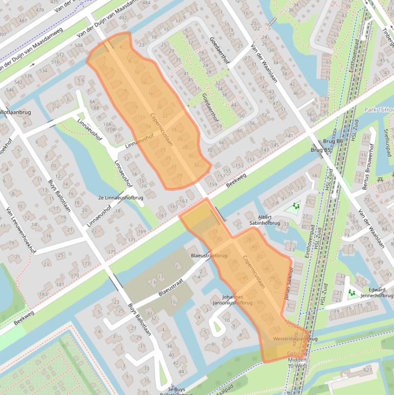 Kaart van postcodegebied 3045BD.
