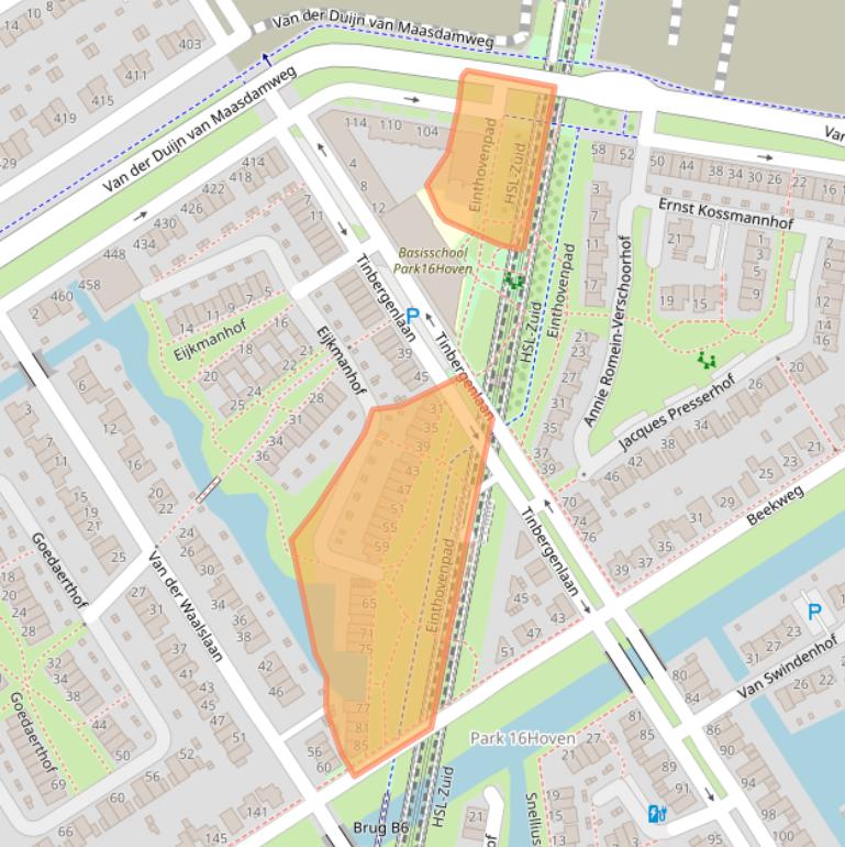 Kaart van postcodegebied 3045BK.