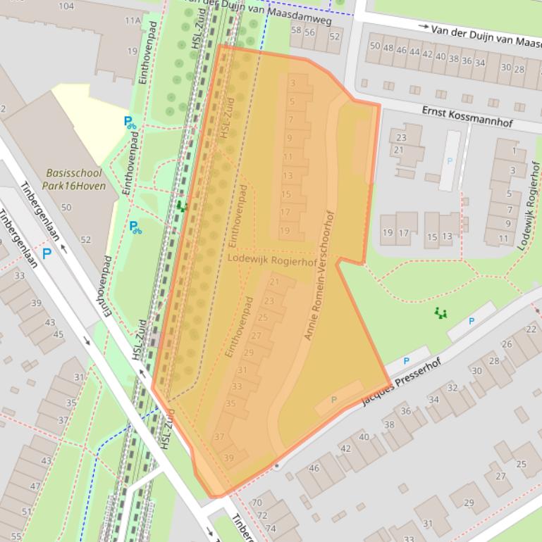 Kaart van postcodegebied 3045NW.