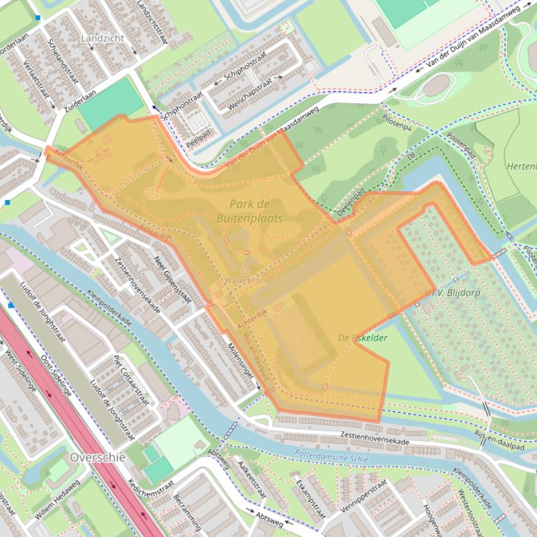 Kaart van postcodegebied 3045NX.