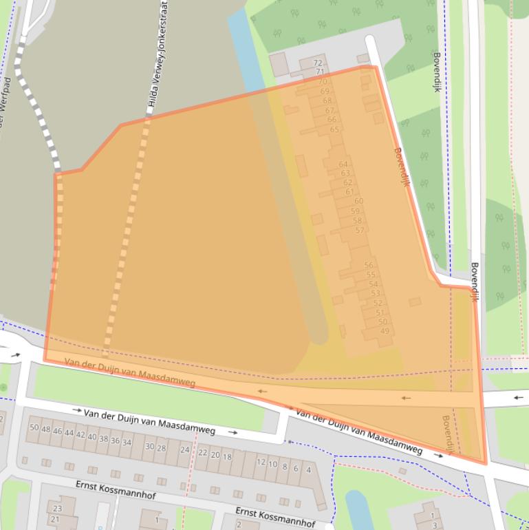 Kaart van postcodegebied 3045PB.