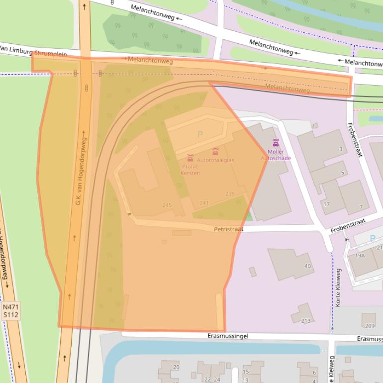 Kaart van postcodegebied 3045RG.