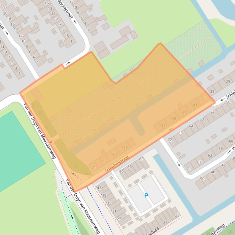 Kaart van postcodegebied 3045XB.