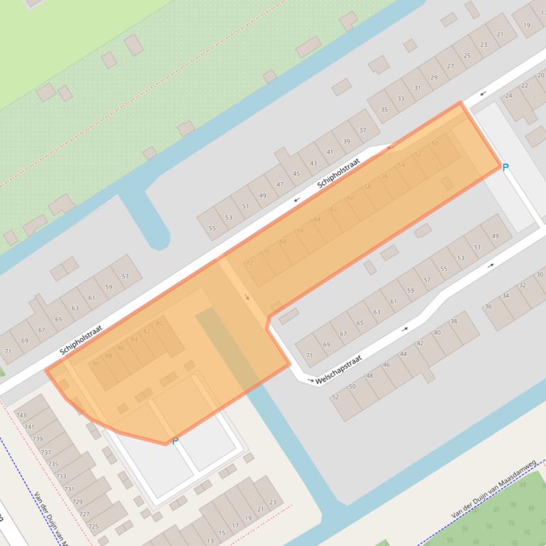 Kaart van postcodegebied 3045XD.