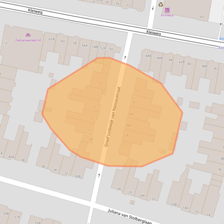 Kaart van postcodegebied 3051GG.