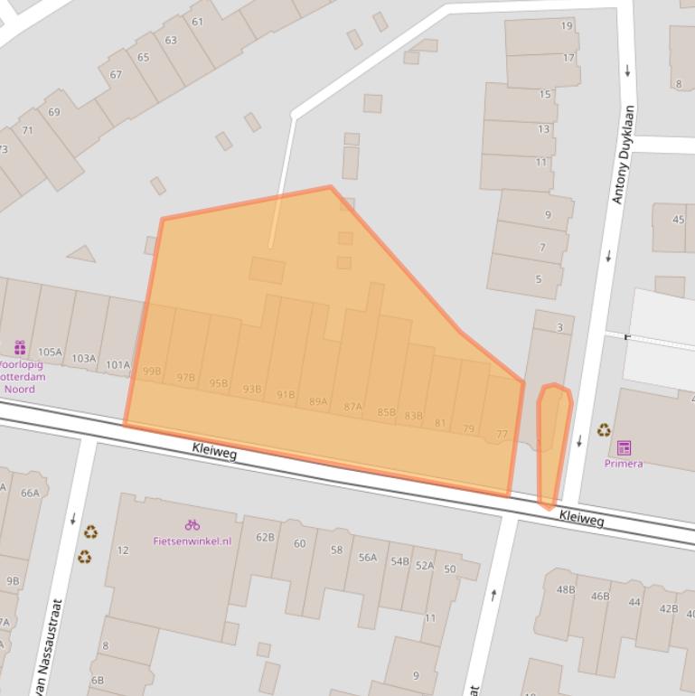 Kaart van postcodegebied 3051GK.