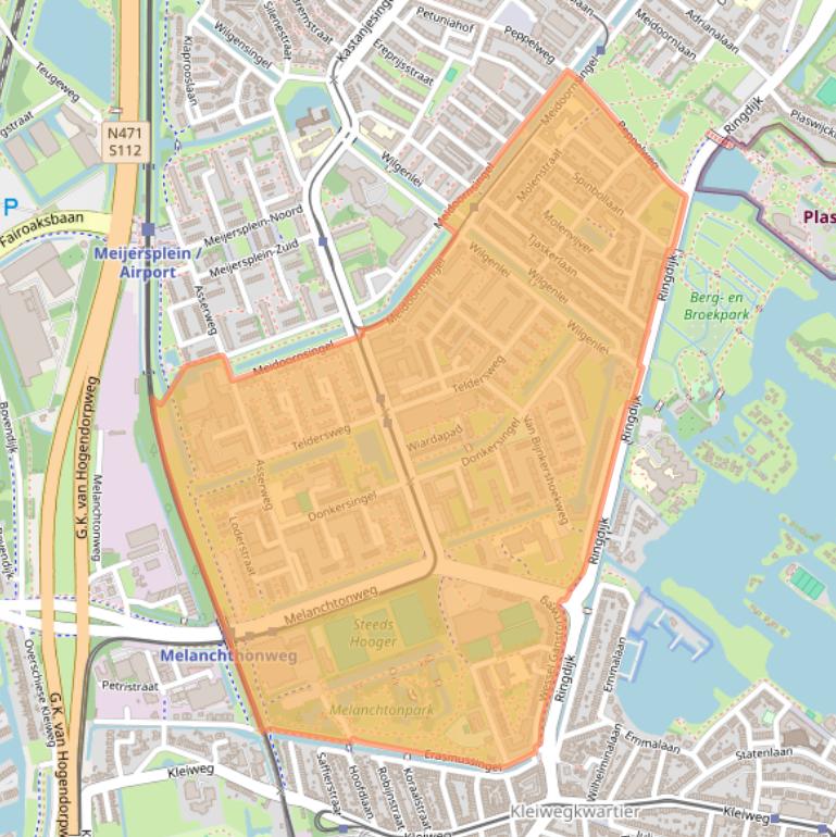 Kaart van postcodegebied 3052.