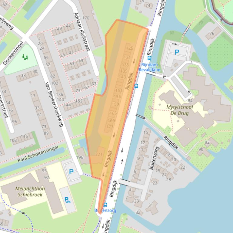 Kaart van postcodegebied 3052KT.