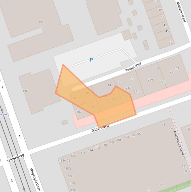 Kaart van postcodegebied 3052TJ.