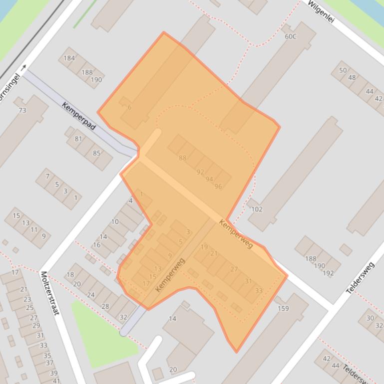 Kaart van postcodegebied 3052VJ.