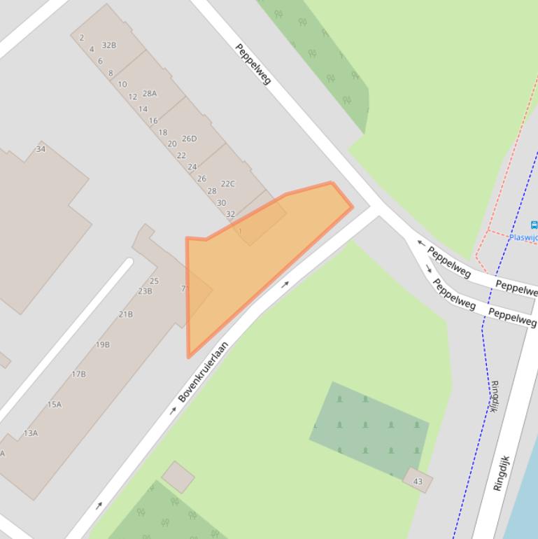 Kaart van postcodegebied 3052XA.