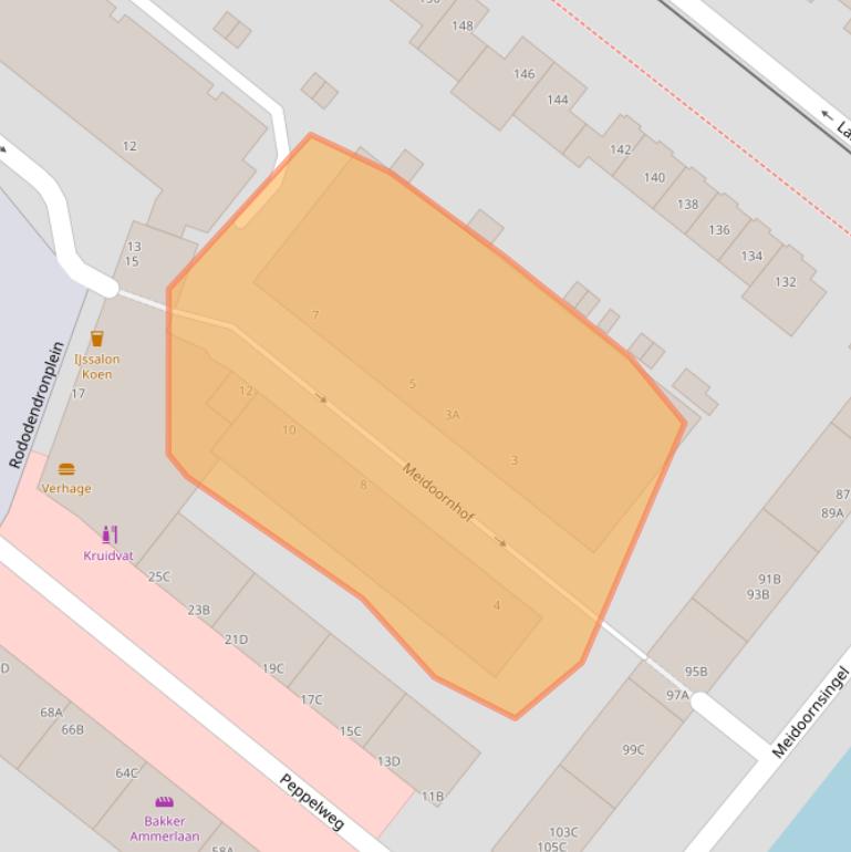 Kaart van postcodegebied 3053BJ.