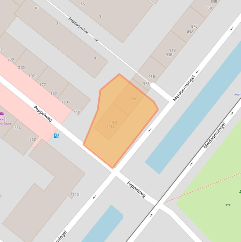 Kaart van postcodegebied 3053BM.