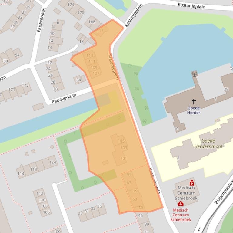 Kaart van postcodegebied 3053CB.