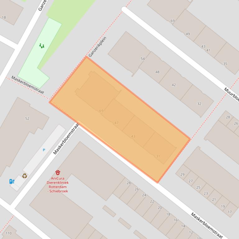 Kaart van postcodegebied 3053ED.