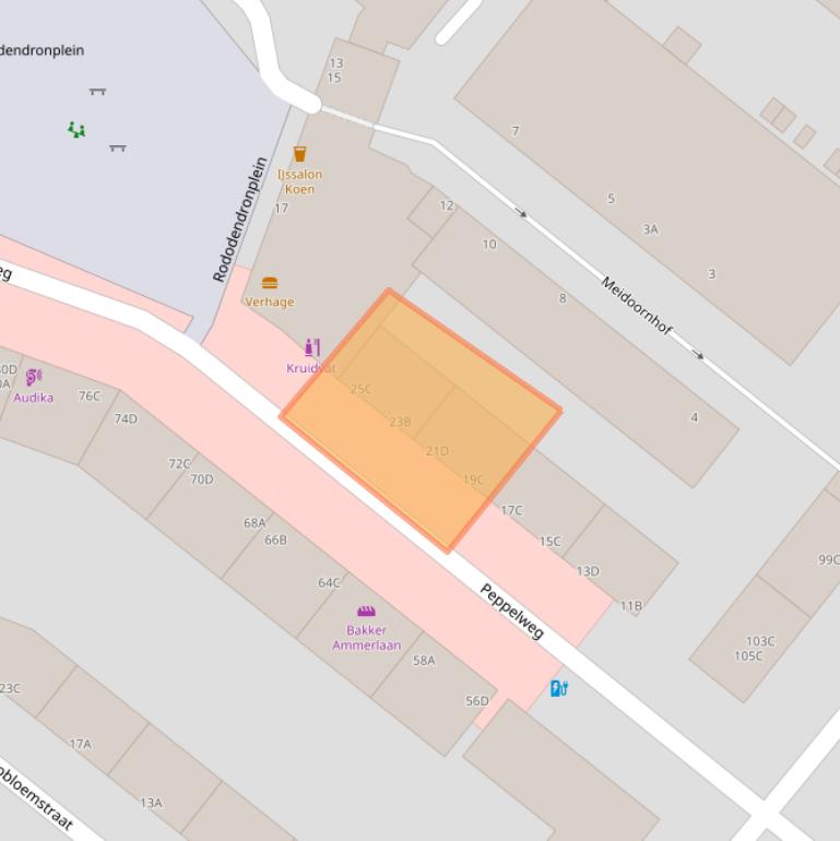 Kaart van postcodegebied 3053GB.