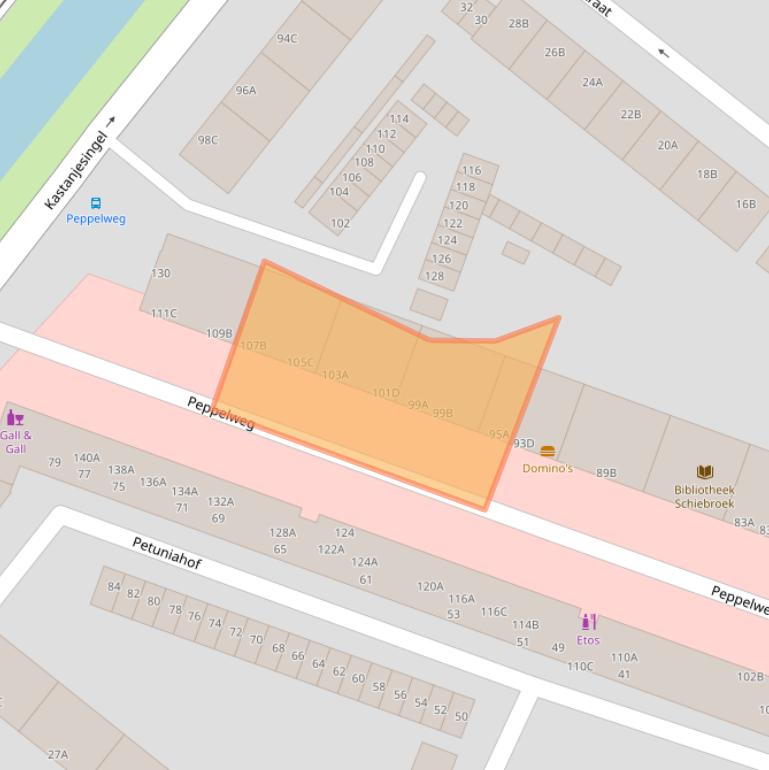 Kaart van postcodegebied 3053GG.