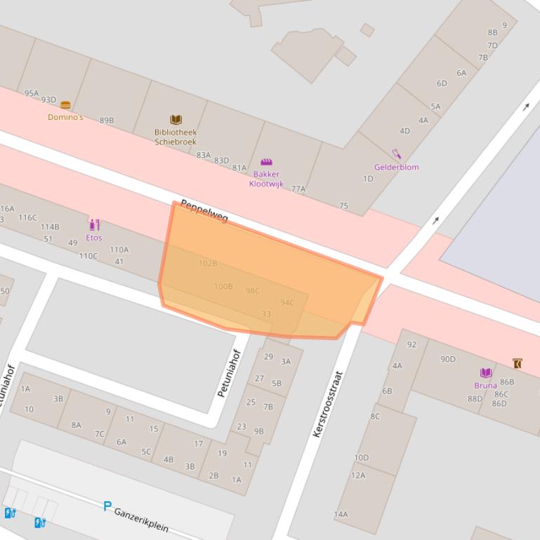 Kaart van postcodegebied 3053GR.