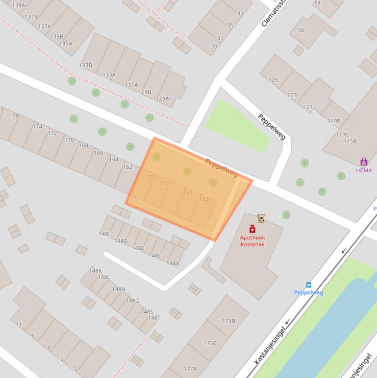 Kaart van postcodegebied 3053GW.