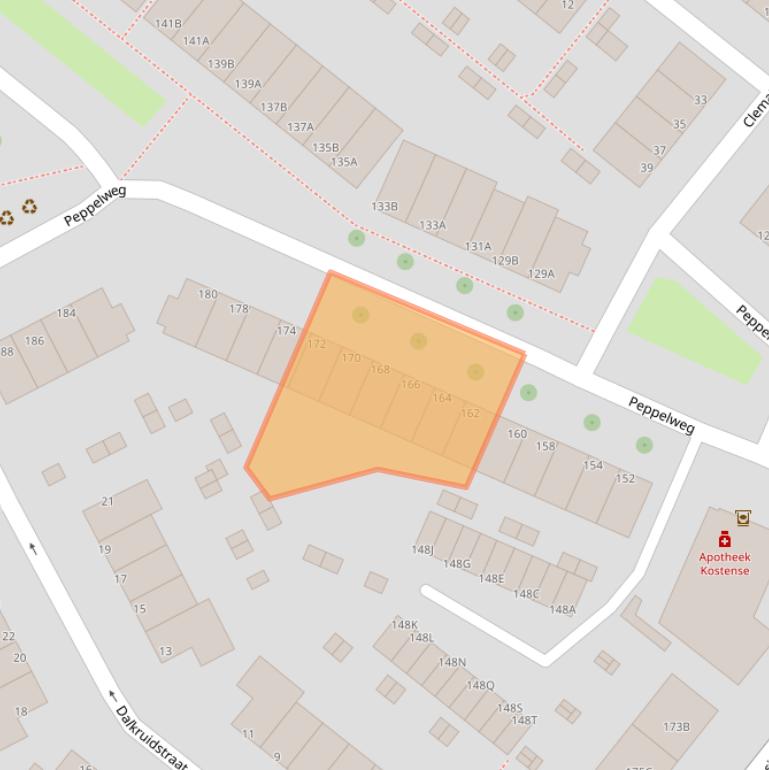 Kaart van postcodegebied 3053GX.