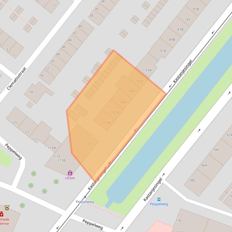 Kaart van postcodegebied 3053HJ.