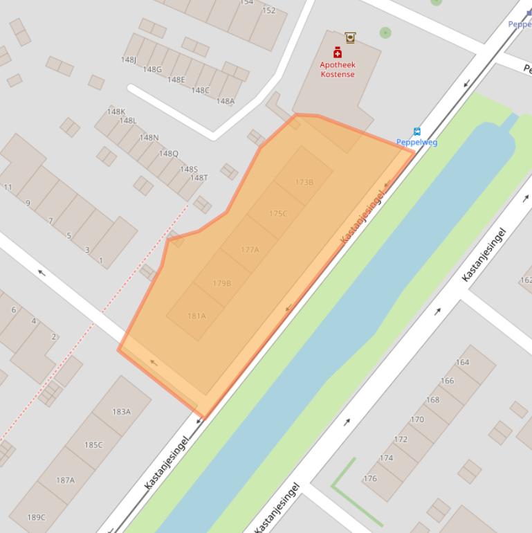 Kaart van postcodegebied 3053HK.