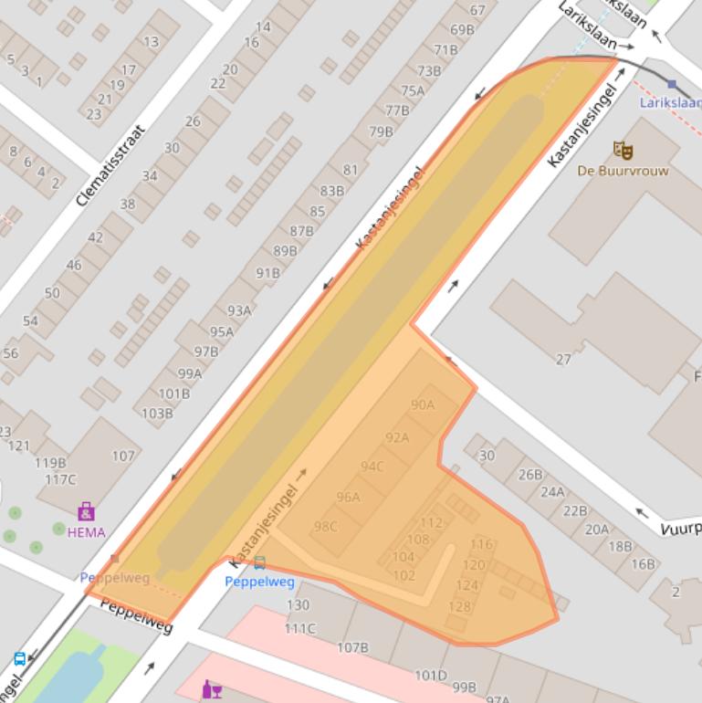 Kaart van postcodegebied 3053HP.