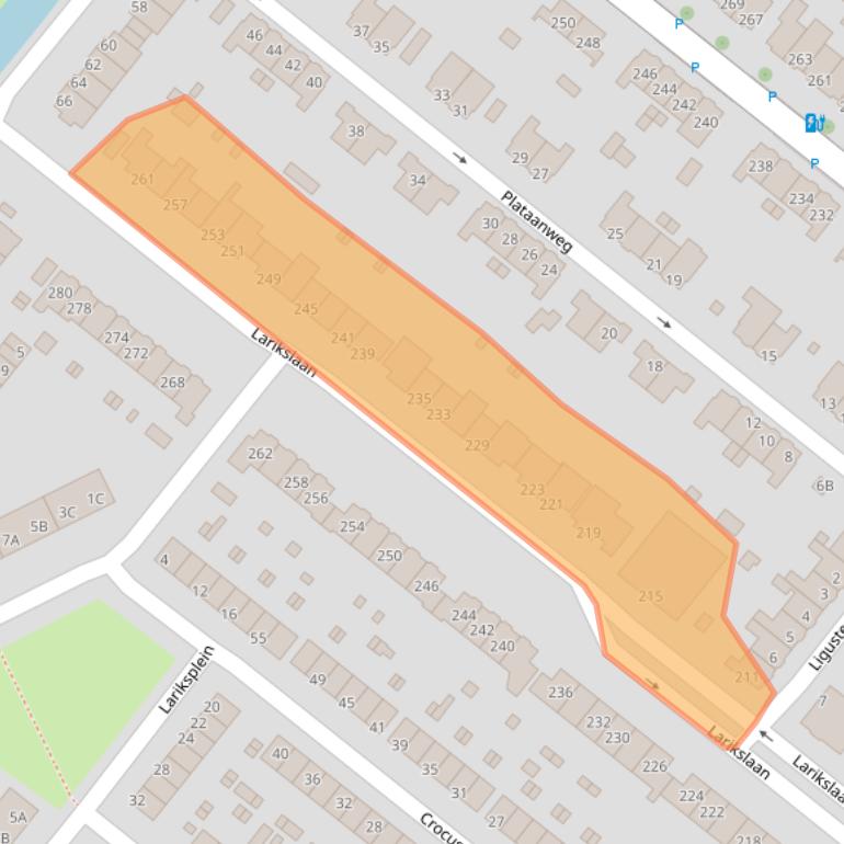 Kaart van postcodegebied 3053LD.