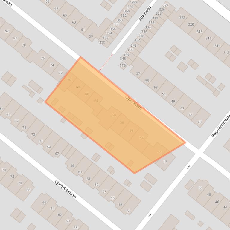 Kaart van postcodegebied 3053NE.