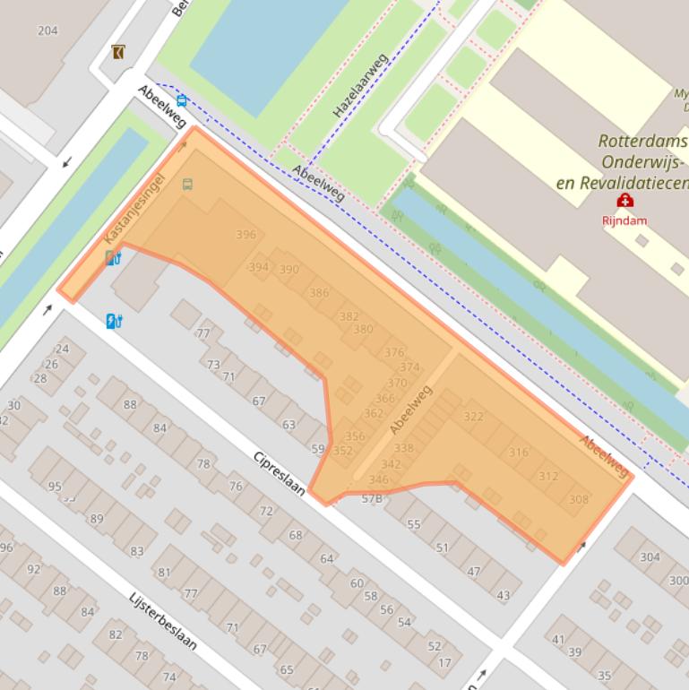 Kaart van postcodegebied 3053PH.