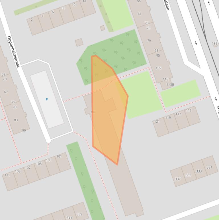 Kaart van postcodegebied 3053TZ.