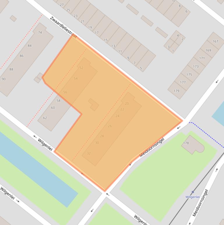 Kaart van postcodegebied 3053VX.