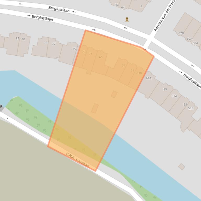 Kaart van postcodegebied 3054BD.