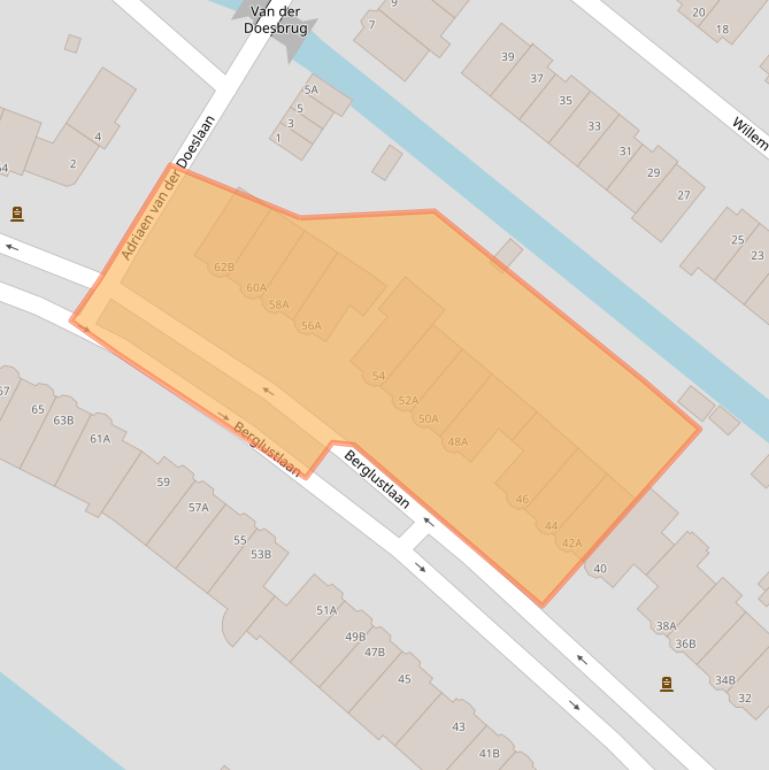 Kaart van postcodegebied 3054BJ.