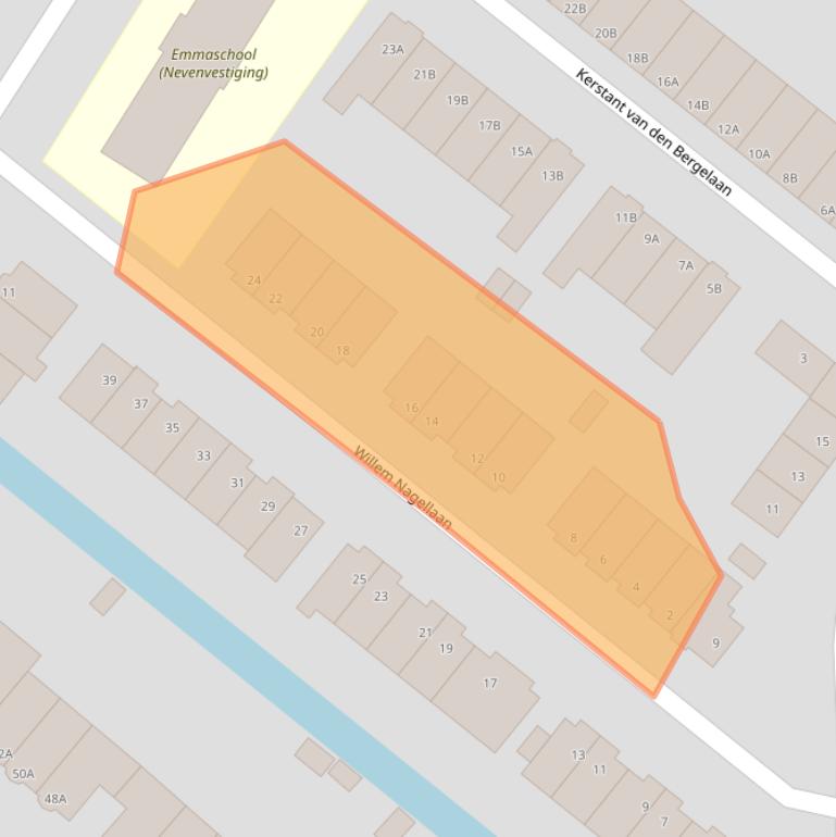 Kaart van postcodegebied 3054BX.