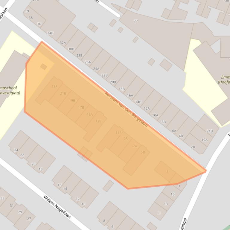 Kaart van postcodegebied 3054EM.